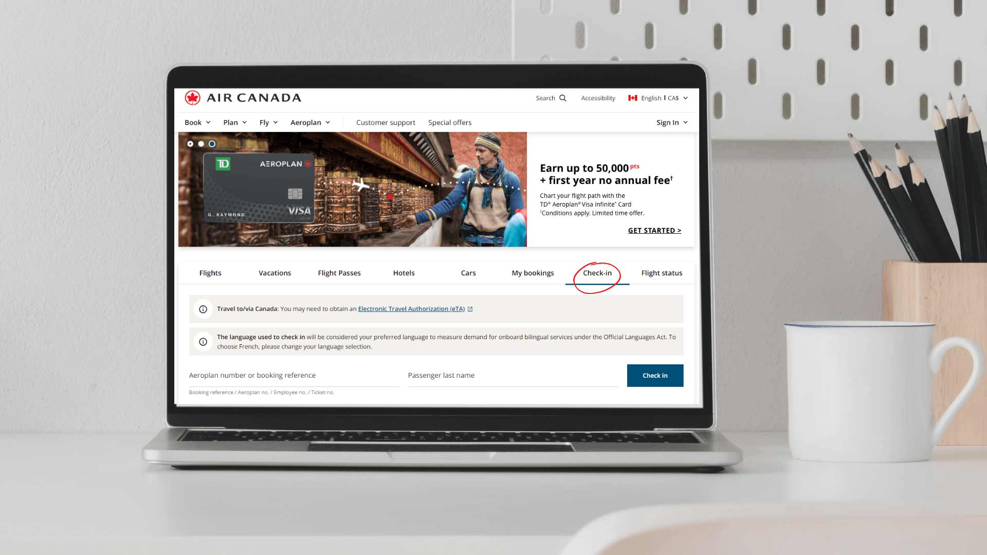 Air canada Check In Online