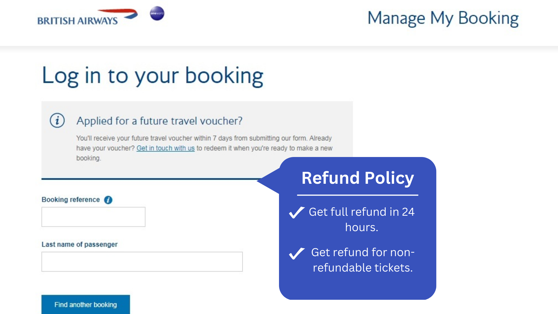 british airways euro traveller refund